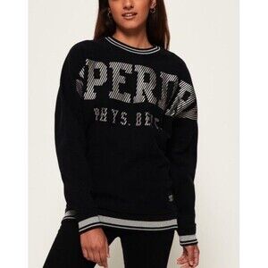 Superdry women’s Sz 12 Ace metallic crew neck sweatshirt perfect athleisure look